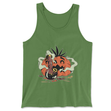 Baked Pumpkin Men/Unisex Tank in Leaf color